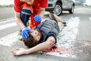 an injured pedestrian in Alpharetta, GA