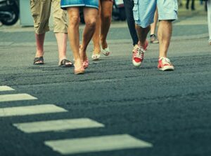 pedestrians walking in Alpharetta, GA